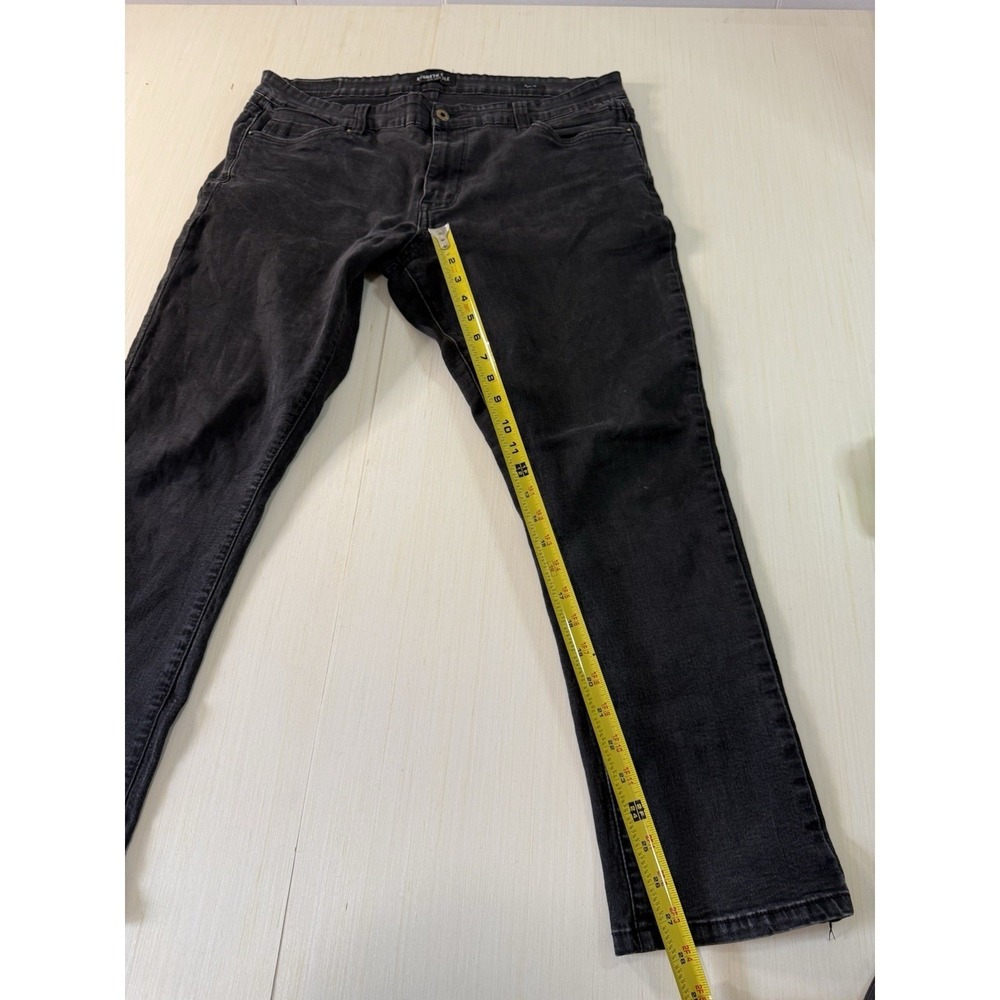 Kenneth Cole Men's Straight Leg Jeans Black Denim 5-Pocket Button Zip - Picture 3 of 9